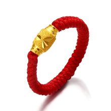 Authentic 24k Yellow Gold Lucky Bead Knitted Ring - Leave note for ring size 5-12 2024 - buy cheap