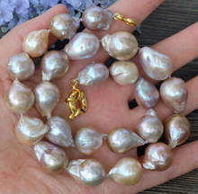 free shipping  Jewelr 005427 15x20MM natural Purple Nucleated Flameball Baroque Pearl Necklace 2024 - buy cheap