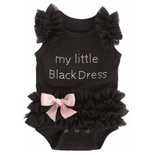 Macacão infantil preto para meninas, roupa de peça única para recém-nascidos, macacão para meninas de 6 9 12 24 meses 2024 - compre barato