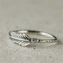 YOBEST 2018 Silver Color Rings For Women Vintage Thai Silver Color Feather Jewelry Ring For Lover Best Gifts 2024 - buy cheap