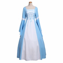 Women's Custom Made Dress Vintage Adult's Dress Costume Cosplay Blue Medieval Victorian Dress Cosplay for Carnival Party 2024 - buy cheap