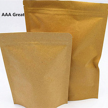 AAA gran 25 unids/lote bolsa de papel Kraft con cierre de aluminio bolsas de comida Snack café almacenamiento resellable Ziplock/cremallera de pie 2024 - compra barato