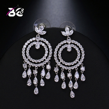 Be 8 Top Quality AAA+ Cubic Zircon Round Shaped Drop Earring, Water Drop Dangle Earrings for Women Gift  E509 2024 - buy cheap