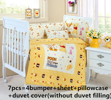 Promotion! 6/7PCS Cot Bedding Set Cot Crib Bedding Set Bumper for Girl and Boy Animal Baby Bedding sets ,120*60/120*70cm 2024 - buy cheap