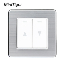 Minitiger Curtain Switch Wall Switch For Electric Curtain Lifting Equipment Stainless Steel Panel 2024 - buy cheap