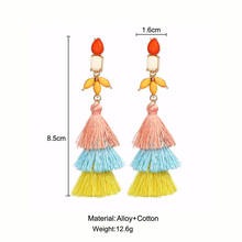 17KM Fashion Long Tassel Earrings For Women Colorful Resin Stone Dangle Earring Brincos Female Statement Bohemian Jewelry 2018 2024 - buy cheap