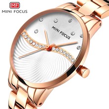 MINI FOCUS-Relojes de pulsera para mujer, reloj analógico de cuarzo, correa de acero inoxidable, decoración de diamantes, informal 2024 - compra barato