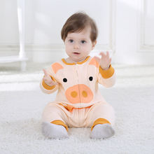 Pig Character Baby Romper Fleece Long Sleeve Zipper Cotton Newborn Baby 0-24 Month Toddlers Overalls Baby Clothes RL4-3 2024 - buy cheap