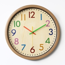 Wood Grain Colorful Wall Clocks Modern Design Living Room Decorative Accurate Time Silent Quartz Hanging Wall Clock 2024 - buy cheap