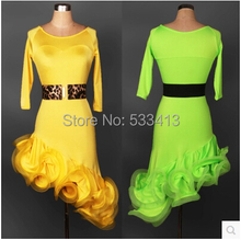 Latin dance costume senior women latin dance competition dress latin dance dresses half sleeves latin dance dress 2024 - buy cheap