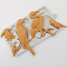 Minsunbak-moldes de silicona de varios pájaros para decoración de Chocolate, herramienta para hornear de pan de jengibre 3D pastel, herramientas de azúcar tería 2024 - compra barato