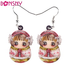 Bonsny Drop Angel Baby Earrings Acrylic Big Long Danlge Earrings Cute Animal New 2016 Fashion Jewelry For Women Accessories 2024 - buy cheap