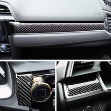 3Pcs Carbon Fiber Car Front Dashboard Central Console Cover Trim Sticker For Honda Civic 2016 2017 Auto Accessories 2024 - buy cheap