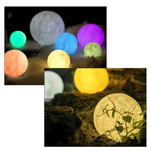 Vacamm-luz de mesa LED RGB con 16/2 colores cambiantes, lámpara de globo lunar con impresión 3D, Interruptor táctil, recargable, controlador de 24 teclas 2024 - compra barato