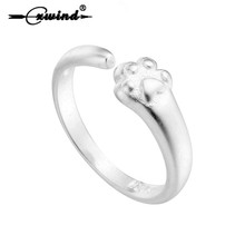 Cxwind кольца с изменяемым размером в виде медвежьей лапы, собаки, медведя, кота, животного, фотография, женское романтическое свадебное ювелирное изделие, оптовая продажа 2024 - купить недорого
