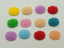 400 Mixed Color Flatback Resin Floral Oval Cabochons 10X8mm 2024 - buy cheap