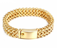 12mm  18mm Wide Punk Gold Curb Mens Bike Mesh Chain Multilayer Bracelet Hiphop Titanium Stainless Steel Biker Bracelet Bangle 2024 - buy cheap