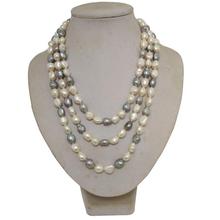 Unique Pearls jewellery Store 65 inches Long Pearl Necklace 9mm Natural White Gray Freshwater Pearls Necklace 2024 - buy cheap