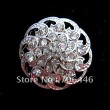 Broche con forma de flor de cristal de estrás, broche plateado, para invitación de boda, venta al por mayor 2024 - compra barato