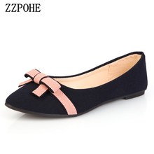 ZZPOHE Spring Autumn New Bowknot Women Shoes Fashion Casual Slip On Round Toe Woman Flats Shoes Female Comfort  shoes 2024 - buy cheap