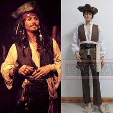 Disfraz de Piratas del Caribe, traje personalizado de capitán Jack Sparrow, de cualquier tamaño 2024 - compra barato