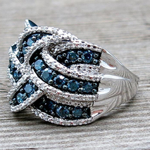 Красивое кольцо с голубым кристаллом, женское кольцо для помолвки, ювелирные изделия, свадебные подарки для помолвки, горячая Распродажа 2024 - купить недорого