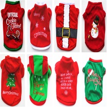 Рождественская Одежда для собак, костюм Санты для мопса, чихуахуа, домашний Йоркширский питомец, кошка, куртка, пальто, костюм для домашних животных 2024 - купить недорого
