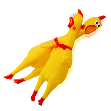 Резиновая кричащая курица, сжимающаяся, ужасная, веселая новинка, сжимающаяся курица, розыгрыш, антистрессовые игрушки в подарок, игрушки для собак 2024 - купить недорого