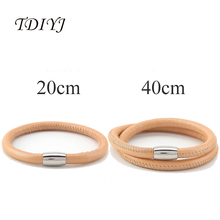 TDIYJ High Quality (5 pieces/lot) 20cm/40cm European Style Champagne Genuine Lambskin Leather Bracelet for Women 2024 - buy cheap