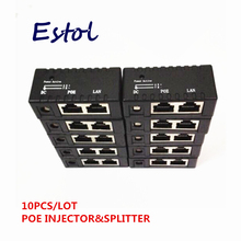 Hot whole sale bulk sale black 10 pcs/lot POE Injector Power over Ethernet Adapter For IP  Camera,IP Phone,CCTV AP 2024 - buy cheap