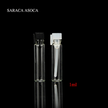 Minibotella de Perfume de cristal claro, contenedor pequeño de pulverización de aceite, 1ML, tubo de prueba de Perfume de vidrio instalado de prueba 2024 - compra barato