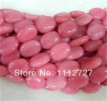 Cuentas de Calcedonia ovalada morganita para collar y pulsera, accesorio de piedra Natural rosa, 13x18mm, 15 ", hebra EA173 2024 - compra barato