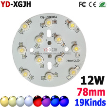 10pcs/lot 12W 78MM LED PCB  aluminum plate with lamp beads, 78mm for 12pcs LEDs Full Spectru aluminum plate base with lamp beads 2024 - buy cheap