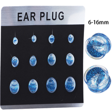 TIANCIFBYJS 5 Cards Mix 6-16mm 60pcs Liquid Ear Plugs Flesh Tunnels Acrylic Earring Gauges Stretchers Kit Piercing Body Jewelry 2024 - buy cheap