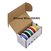 Cable de silicona Flexible de 30 m/caja, caja de mezcla de 5 colores, 1 caja, 2 paquetes de Línea alámbrica eléctrico de cobre, 98 pies, 20AWG 2024 - compra barato