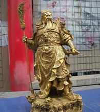 Frete grátis chinês enorme bronze cobre nove dragão marcial guan gong guerreiro estátuas 55cm 2024 - compre barato