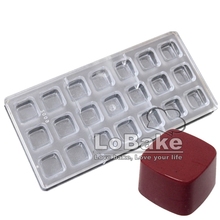 21 cavities smooth square cube Shape PC Polycarbonate chocolate ice cube mold crafts ferramenta bakery & pastry tools 2024 - buy cheap