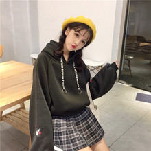 2018 Kawaii Autumn Winter Women Hoodies Harajuku Cute Bear Print Hoodies Fashion Loose Plus Velvet Sweatshirt Hoodie Streetwear 2024 - buy cheap