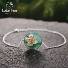 Lotus Fun-Pulsera de plata de primera ley con flor para mujer, brazalete con piedra natural, plata esterlina 925, hecho a mano 2024 - compra barato