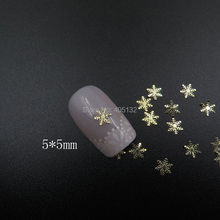 Aproximadamente 1000 unids/bolsa Metal oro Diseño de copo de nieve Metal no adhesivo láminas uñas decoración del arte MS-361-2 2024 - compra barato