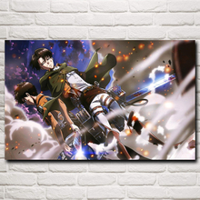 Pôsteres de anime japonês de attack on titan, imagens de seda de impressão, decoração de arte, decoração para casa, quarto, parede da sala de estar 2024 - compre barato