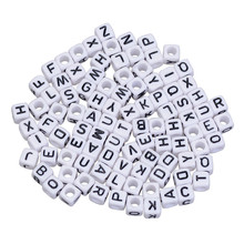 10pcs 6mm Square Alphabet Letter Beads Letter A-Z Spacer Loose Beads Charms Bracelet Necklace for DIY Jewelry Making Accessories 2024 - buy cheap
