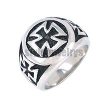 Wholesale German Army Iron Cross Ring Stainless Steel Jewelry Classic Masonic Motor Biker Knight Men Ring SWR0056A 2024 - buy cheap