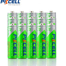 Pkcell-15 peças de pilhas recarregáveis ni-mh aaa, 850mah, 1.2 v e aaa, bateria recarregável de baixa descarga, 1.2 volts e 3a 2024 - compre barato