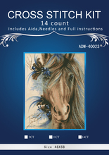 Oneroom-Kit de bordado de punto de cruz, pintura de hilo de algodón, caballo, Animal, 14CT, costura artesanal, DMC, decoración del hogar de Año Nuevo VS-0047 2024 - compra barato