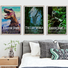 Pósteres e impresiones de Parque jurásico, arte de pared de Mundo Jurásico, lienzo, pintura de dinosaurio, imagen del mundo perdido, póster de película, decoración de pared del hogar 2024 - compra barato