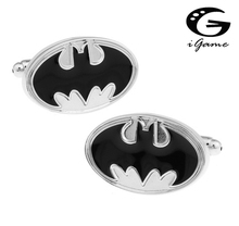 iGame Men Gift Bat Cuff Links Wholesale&retail Black Color Copper Material Novelty Super Heroes Design 2024 - buy cheap