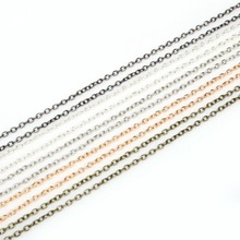 3X2mm 5m/lot Rhodium/Silver/Gold/Gunmetal/Antique Bronze Plated Necklace Chains for DIY Bracelet Jewelry Findings Making Crafts 2024 - buy cheap