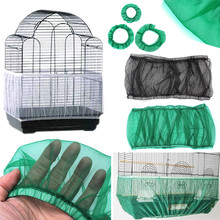 2017 Bird Nylon Mesh Receptor Seed Seeds Guard Bird Parrot Cover Bird Cage Shadow Cloth Rubble Traps Cage S-L Dropshipping 2024 - buy cheap