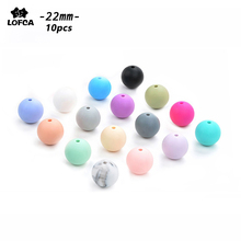 LOFCA 10pcs 22mmRound Loose Round Silicone Teething Beads For Silicone Teething Necklace Silicone Beads Baby Teether BPA Free 2024 - buy cheap